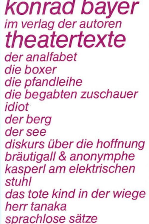 idiot, performance film based on a play of Konrad Bayer poster